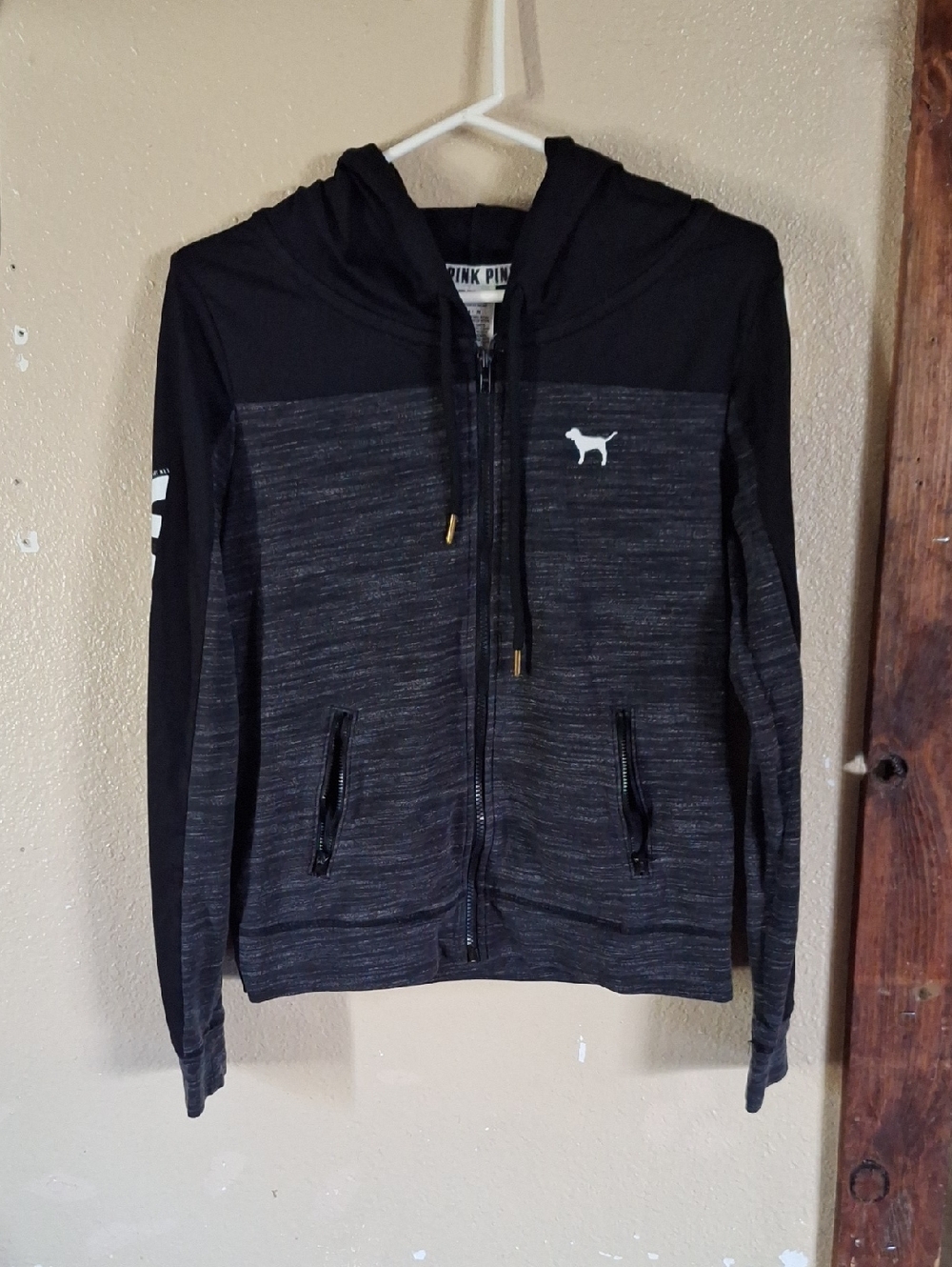 Victoria's Secret PINK Black Hooded Zip Jacket
